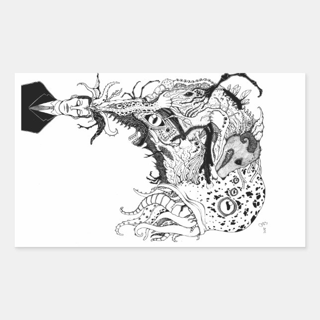 Adesivo Retangular Monstros de Lovecraft (Frente)