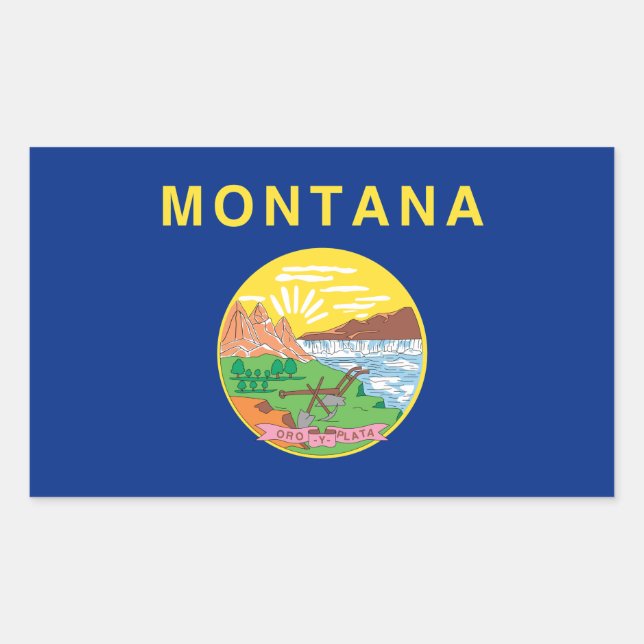 Adesivo Retangular Montana Flag (Frente)