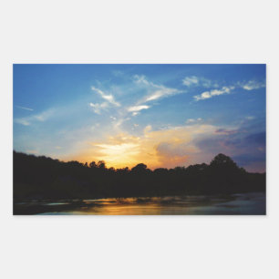 Adesivo Retangular Montanha lago Sunset