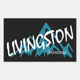 Adesivo Retangular Montanha Livingston Montana