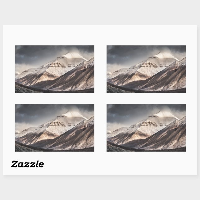 Adesivo Retangular Montanha Svalbard (Folha)