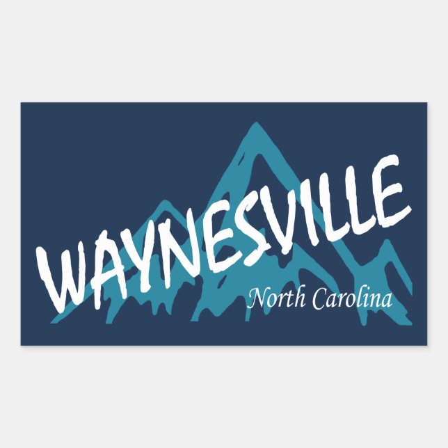 Adesivo Retangular Montanhas de Waynesville Carolina do Norte (Frente)