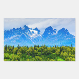 Adesivo Retangular Montanhas majestosas de Alaska