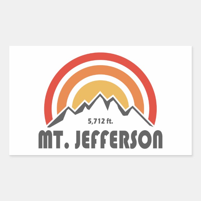 Adesivo Retangular Monte Jefferson New Hampshire (Frente)