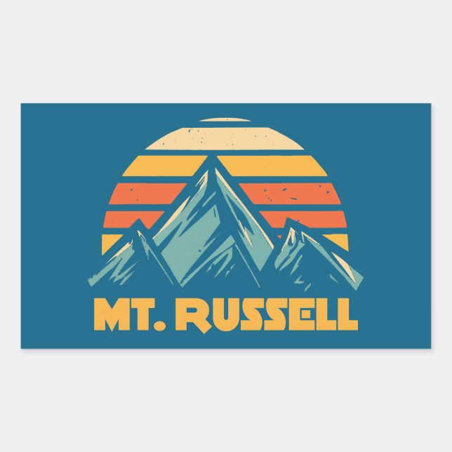 Adesivo Retangular Monte Russell Califórnia Turquesa Retro (Frente)