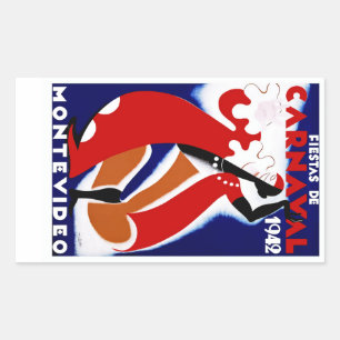 Adesivo Retangular ~ Montevideo de Festa de Carnaval