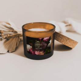 Adesivo Retangular Moody Floral Wedding Dark Romantic Black Burgundy