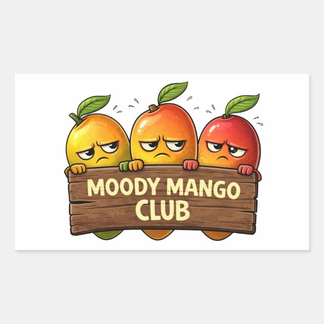 Adesivo Retangular Moody Mango Club Sticker (Frente)