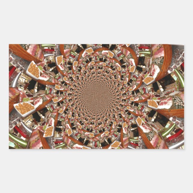 Adesivo Retangular Mosaico Mesmerizante de Cores Sushi Brown (Frente)