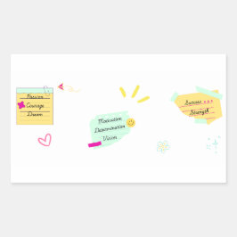 Adesivo Retangular Motivation and positive vibes