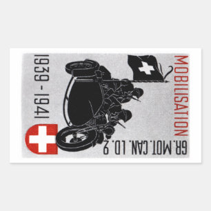 Adesivo Retangular Motocicleta Recon suíça de WWII