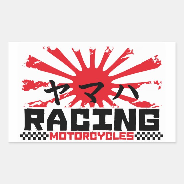 Adesivo Retangular motociclistas japoneses (Frente)