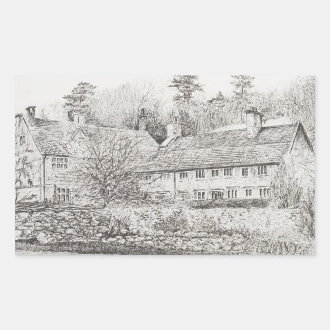 Adesivo Retangular Mottistone Hall Isle of Wight UK 2008 (Frente)