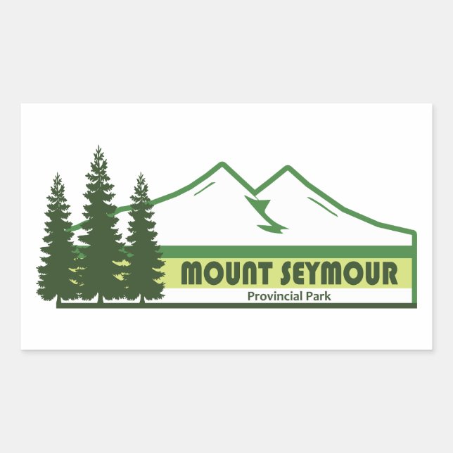 Adesivo Retangular Mount Seymour Provincial Park Green Stripes (Frente)