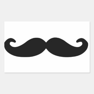 Adesivo Retangular Moustache/bigode pretos do guiador