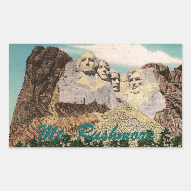 Adesivo Retangular Mt. Rushmore Vintage (Frente)