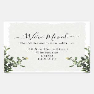 Adesivo Retangular Mudamos Floral do Rótulo de Endereço