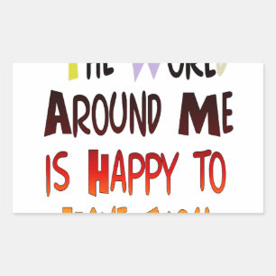 Adesivo Retangular Muito grato por tê-lo no meu mundo com gratidão