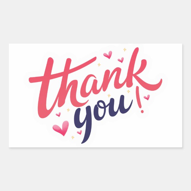 Adesivo Retangular Muito Obrigado, Stickers (Frente)
