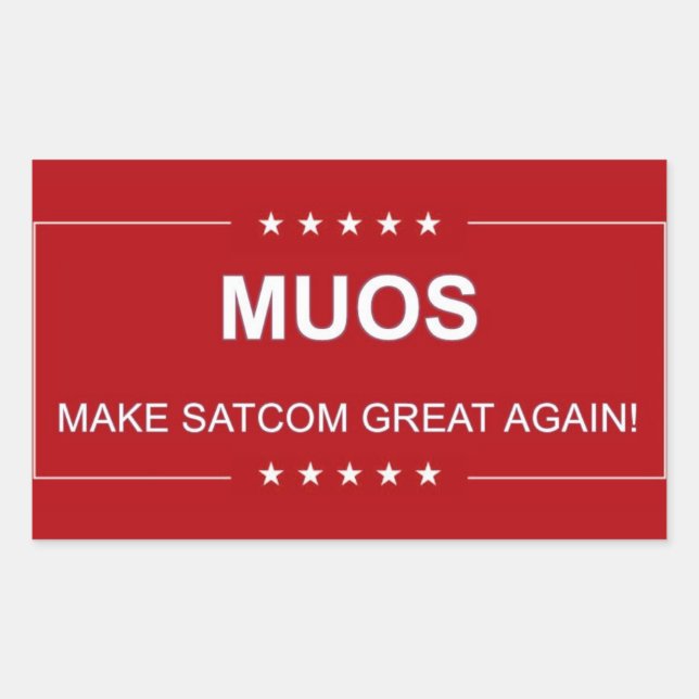 ADESIVO RETANGULAR MUOS: FAÇA O EXCELENTE SATCOM NOVAMENTE (Frente)