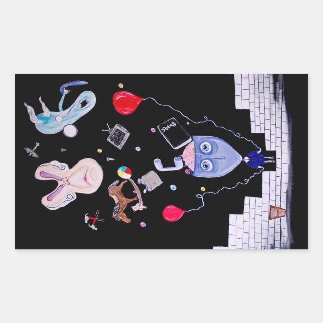 Adesivo Retangular Muro de Rosa (Frente)