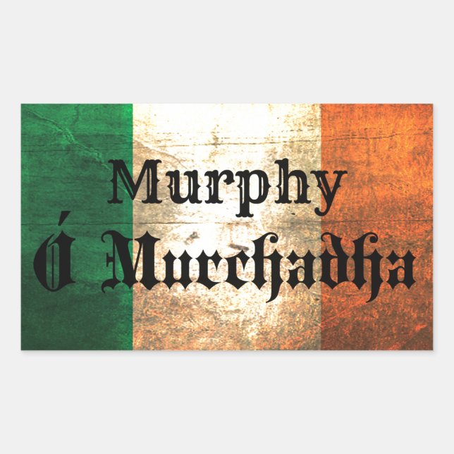 Adesivo Retangular Murphy Irish Flag (Frente)