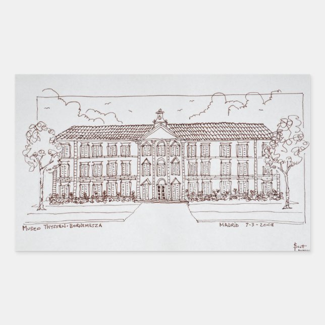 Adesivo Retangular Museu Thyssen-Bornemisza | Madrid, Espanha (Frente)