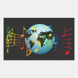 Adesivo Retangular Música ao Redor do Mundo