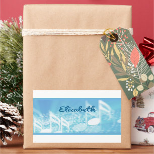 Adesivo Retangular Música Azul Personalizada