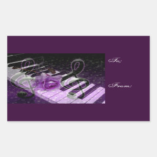 Adesivo Retangular Música De Amor, Purle_