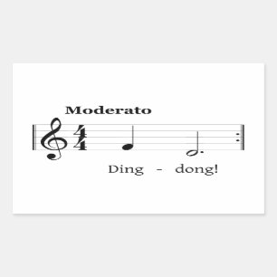 Adesivo Retangular Música Score for Doorbell Sound Humorden Welcome