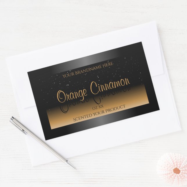 Adesivo Retangular Na moda Black Orange Product Labs Soft Glitter (Envelope)