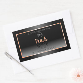 Adesivo Retangular Na moda Black White Product Label Peach Frame Logo