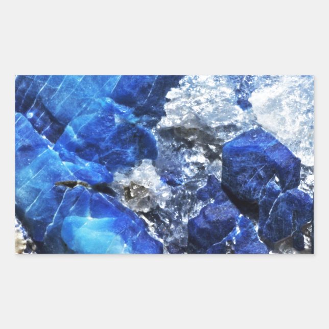 Adesivo Retangular Na moda Blue Marble Stone (Frente)