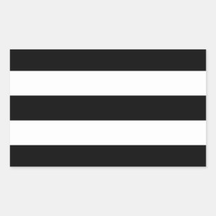 Adesivo Retangular Na moda de faixas brancas e pretas