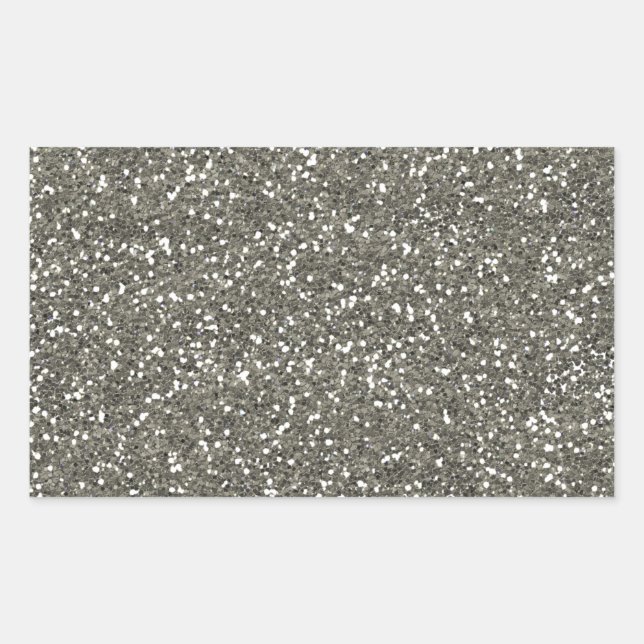Adesivo Retangular Na moda Silver Glitter (Frente)