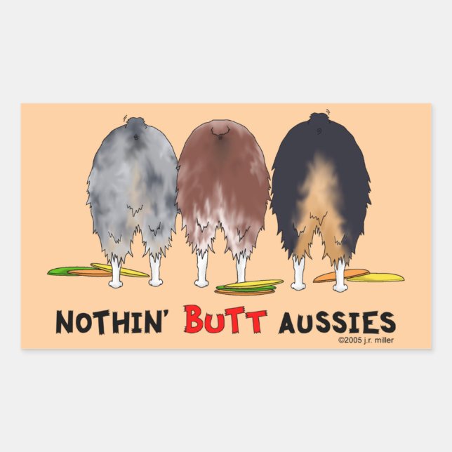 Adesivo Retangular Nada de Aussies Bumbuns (Frente)