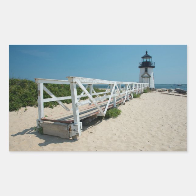 Adesivo Retangular Nantucket. Antigo Farol de Madeira (Frente)
