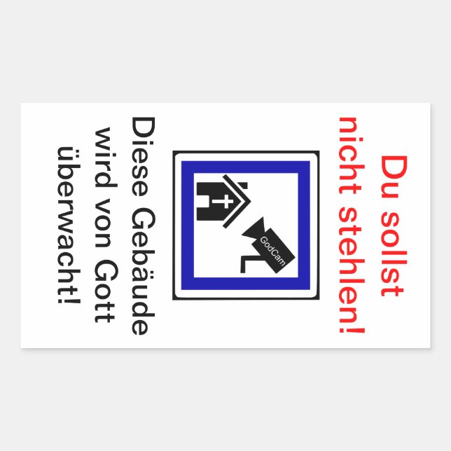 Adesivo Retangular Não deves roubar! - GodCam (Frente)