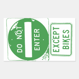 Adesivo Retangular Não Entrar Exceto Bikes