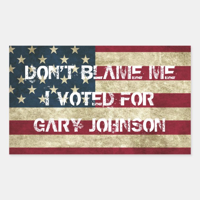 Adesivo Retangular Não me culpes, votei pelo Gary Johnson Sticker (Frente)