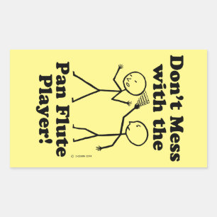 Adesivo Retangular Não se meta com o reprodutor de flauta panorâmico