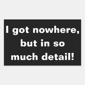 Adesivo Retangular "Não tenho lugar nenhum, mas com tantos detalhes"