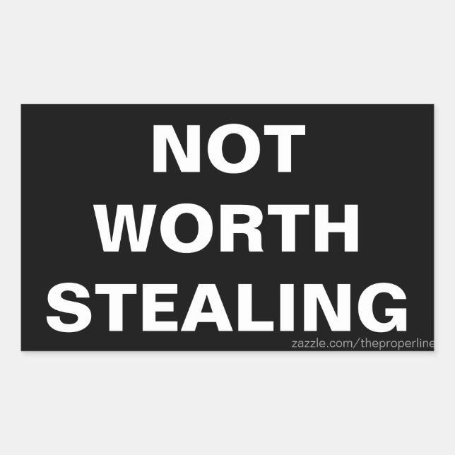 Adesivo Retangular Não Vale Roubar Vinhetas (Frente)