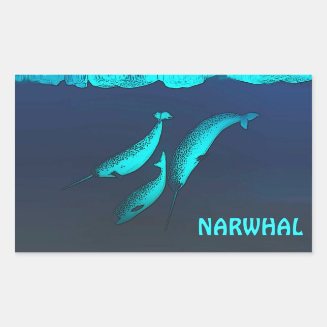Adesivo Retangular Narwhal (Frente)