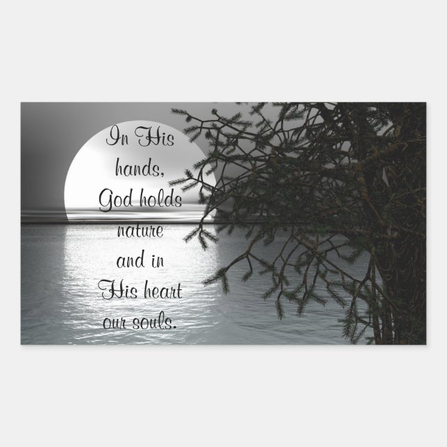 Adesivo Retangular Nas Mãos Refletindo O Vestido Da Lua (Frente)