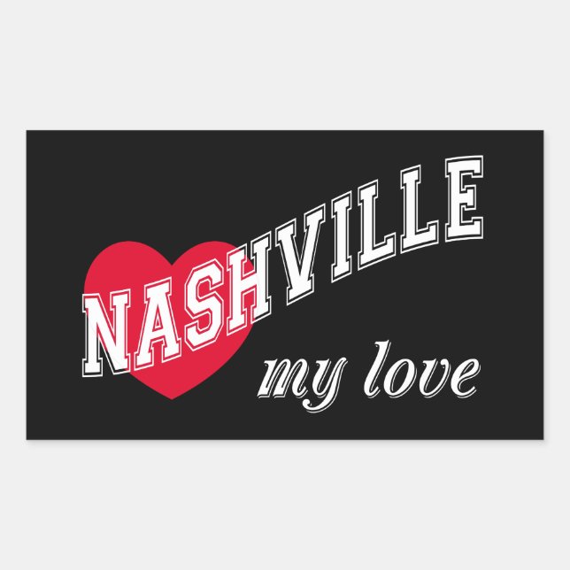 Adesivo Retangular Nashville meu amor (Frente)