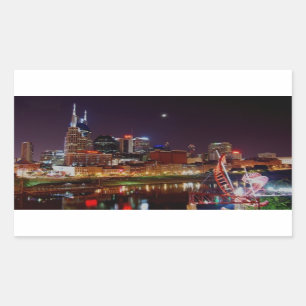 Adesivo Retangular Nashville Skyline