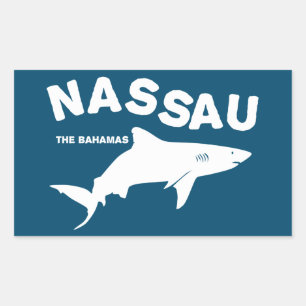 Adesivo Retangular Nassau - Camisa-T de mergulho de tubarão das Baham