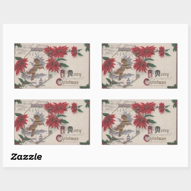 Adesivo Retangular Natal (Folha)